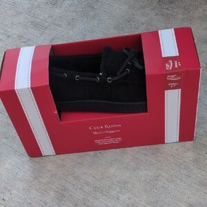 Club Room Mens Black Casual Faux‎ Fur Slippers Size S